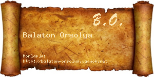 Balaton Orsolya névjegykártya